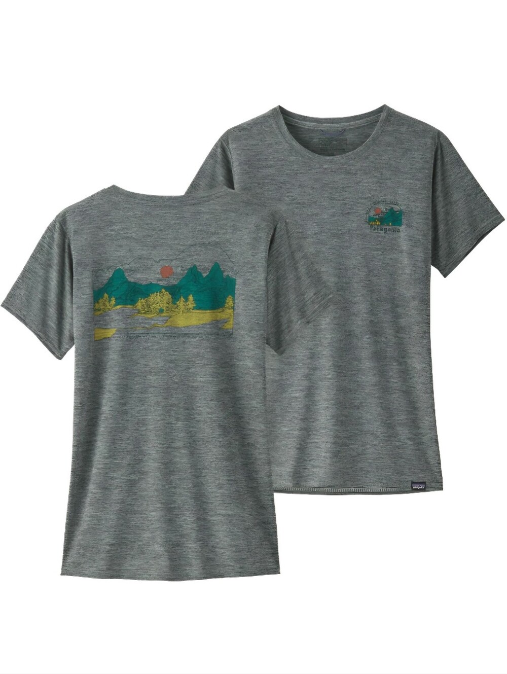 Patagonia Gray Short Sleeve Tee with Mountain Graphic